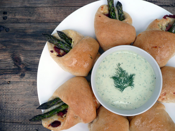 Ham & Asparagus Rollups with Dijon Dill Cream