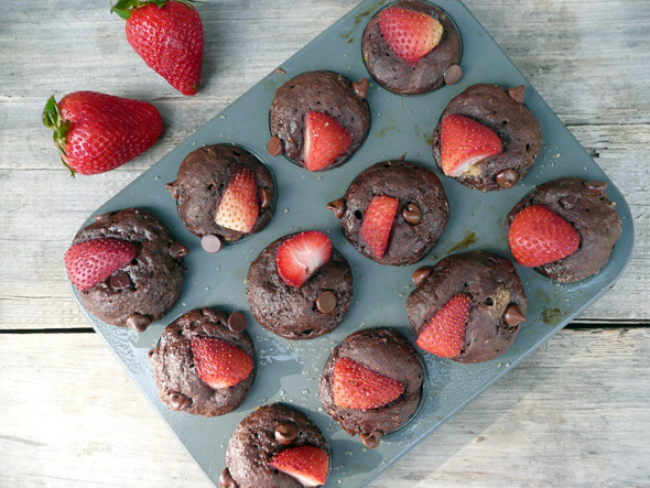 Double Chocolate Banana Berry Bites