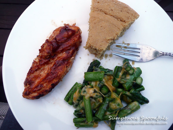 Chicken, Asparagus & Cornbread on the Grill