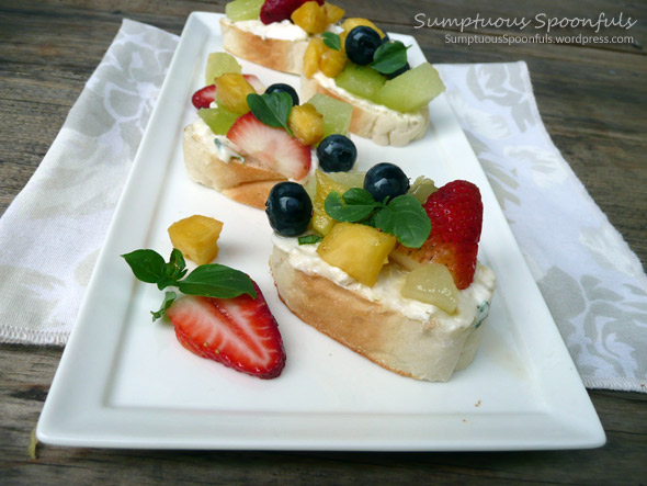 Maple Ginger Fruit Crostini with Fresh Basil