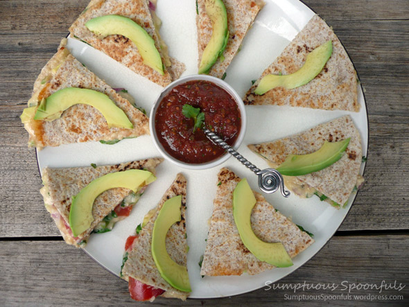 Spinach Avocado Quesadillas