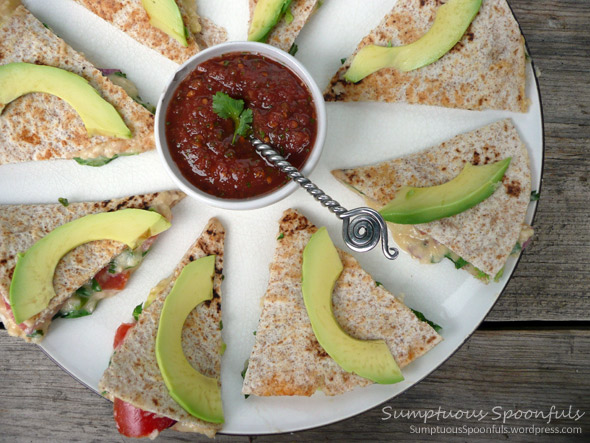 Spinach Avocado Quesadillas