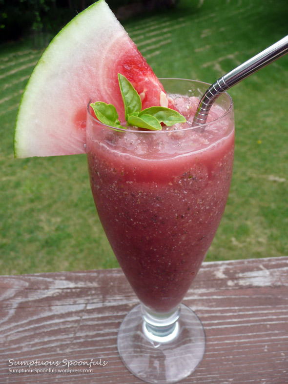 Basil Watermelon Chia Slushie