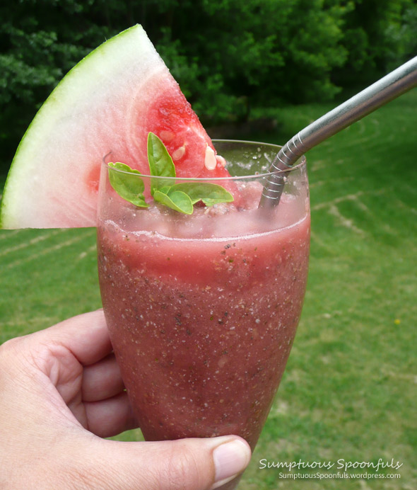 Basil Watermelon Chia Slushie