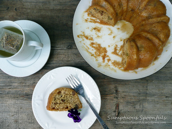 Ginger Rhubarb Rum Cake {Low fat}