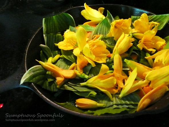 Stir Frying Day Lilies & Hostas
