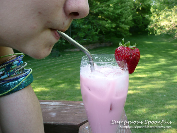 Strawberry Mulberry Basil Italian Cream Sodas