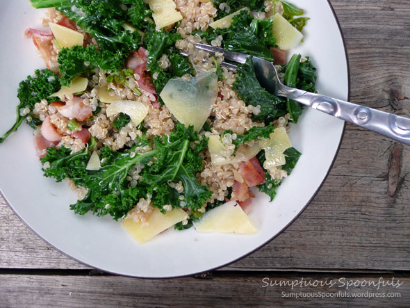 Wilted Kale, Quinoa & Bacon Salad