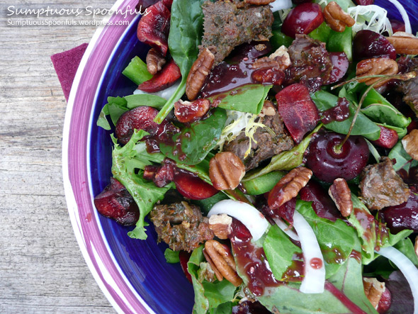 Cherry Beef-Salad with Toasted Pecans & a Cherry Malbec Vinaigrette