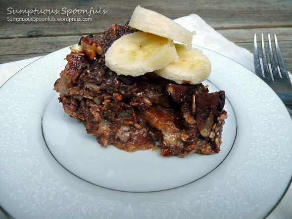 Chocolate Banana Pecan Baked Oatmeal 