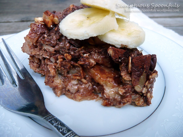 Chocolate Banana Pecan Baked Oatmeal