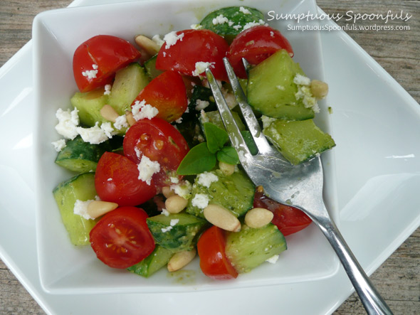 Cucumber Buttermilk Pesto Salad 
