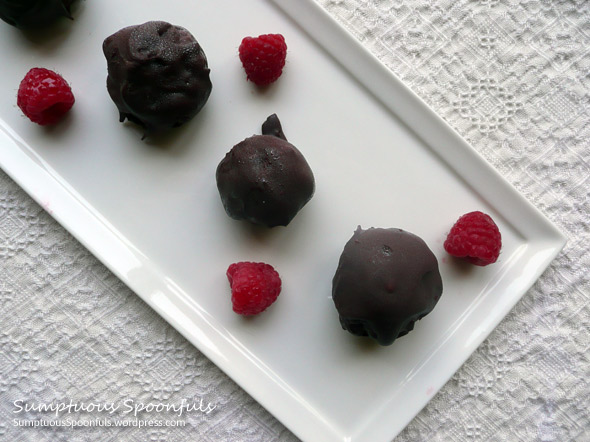 Raspberry Cream Brownie Truffles