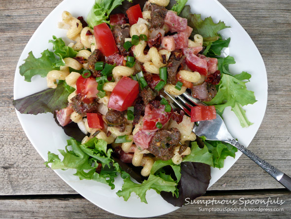 Triple Tomato Ranch Pasta Salad with Meat & Feta