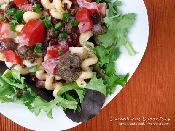 Triple Tomato Pasta Salad with Feta Cheese Crumbles & Sundried Tomato Ranch