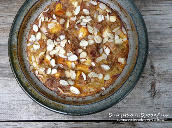 Caramel Peach Bread Pudding