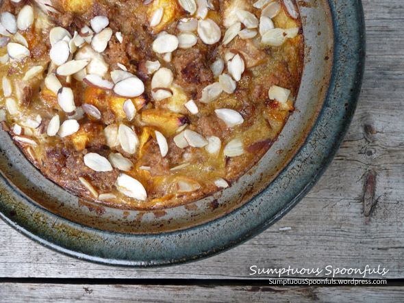 Caramel Peach Bread Pudding