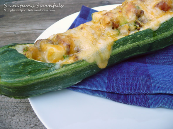 Cheesy Zucchini Chorizo Breakfast Boats