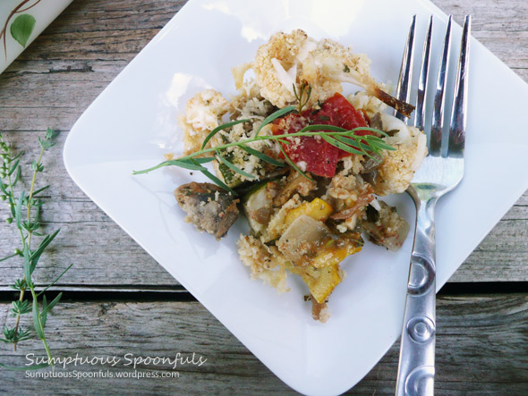Tarragon Sunflower Roasted Vegetables ~ Sumptuous Spoonfuls #sides #recipe