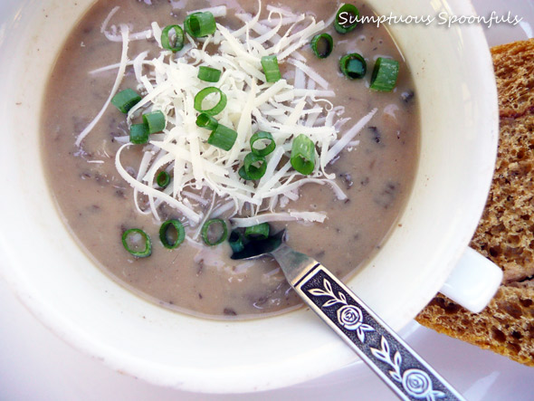 Caramelized Onion Mushroom Gouda Soup