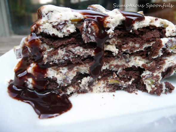 Chocolate Pistachio Cannoli Icebox Cake