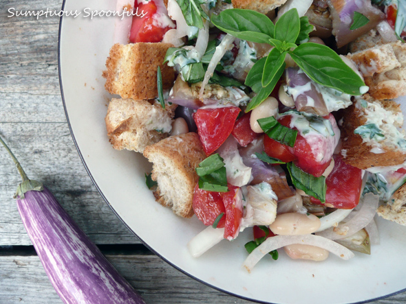 Fairy Tale Eggplant, Tomato  and Bread Salad: something's missing ...