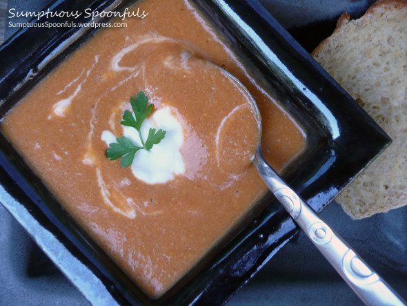 Fire Roasted Red Pepper Eggplant Thai Curry Soup