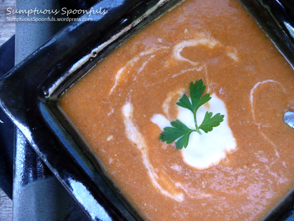 Fire Roasted Red Pepper Eggplant Thai Curry Soup