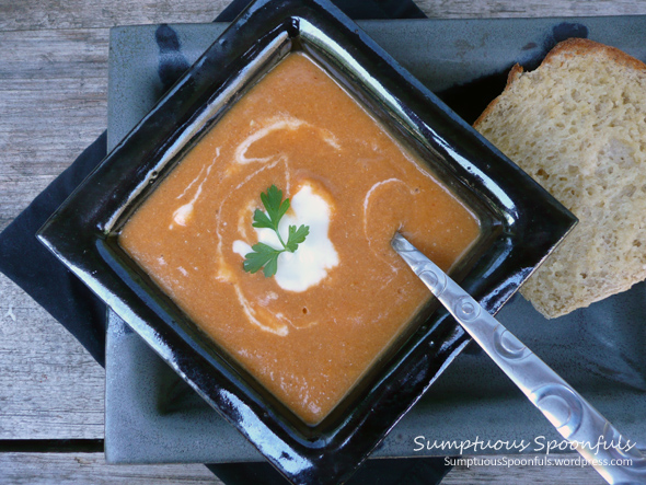 Fire Roasted Red Pepper Eggplant Thai Curry Soup