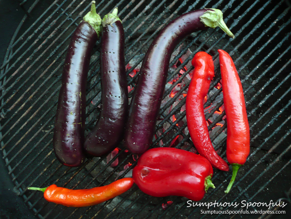 Roasting Eggplant & Peppers on the Grill