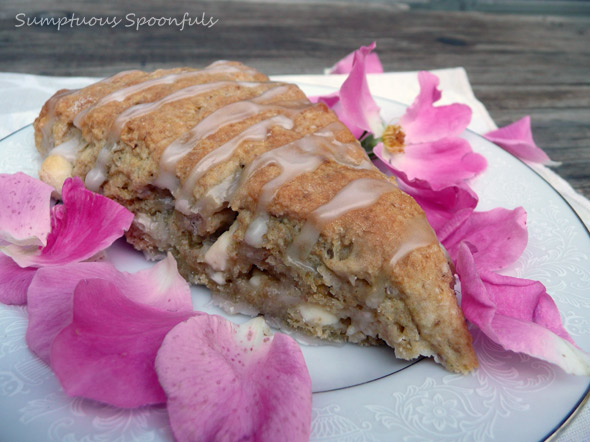 White Chocolate Rose Petal Scones