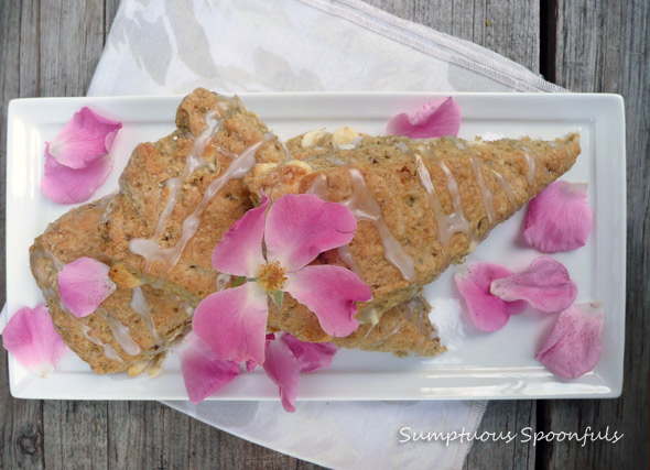 White Chocolate Rose Petal Scones