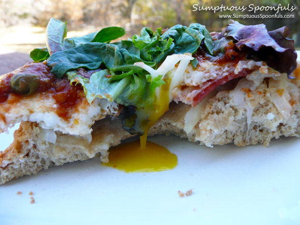 Bacon, Egg, & Tomato Tapenade Sandwich with White Cheddar & Mixed Greens