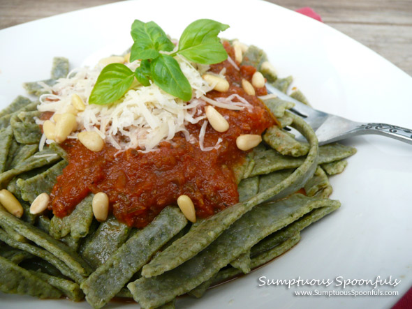 Homemade Spinach Whole Wheat Noodles