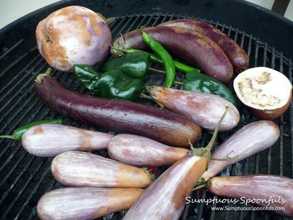 Fire Roasting Eggplant & Peppers