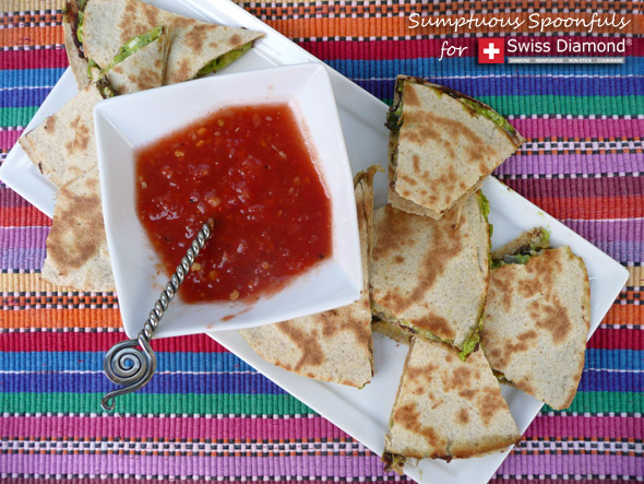 Black Bean Chipotle Quesadilla with Avocado Cream