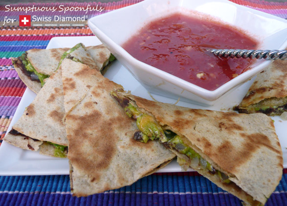 Black Bean Chipotle Quesadillas with Avocado Cream