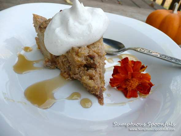 Amaretto Pumpkin Bread Pudding