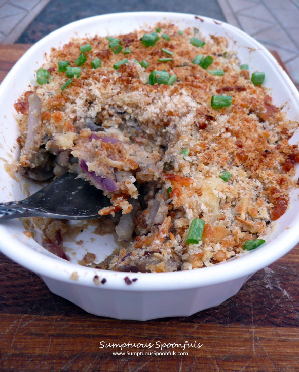 Purple Hashbrown Mushroom Casserole Au Gratin