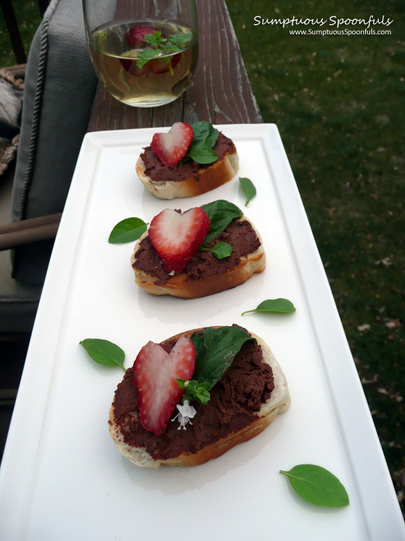 Strawberry Basil Chocolate Mascarpone Crostini