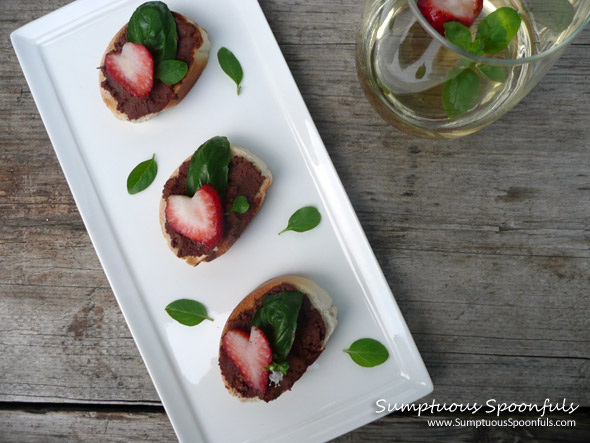 Strawberry Basil Chocolate Mascarpone Crostini