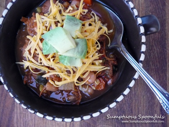 Turkey Enchilada Soup ~ from www.SumptuousSpoonfuls.com #turkey #soup #recipe 