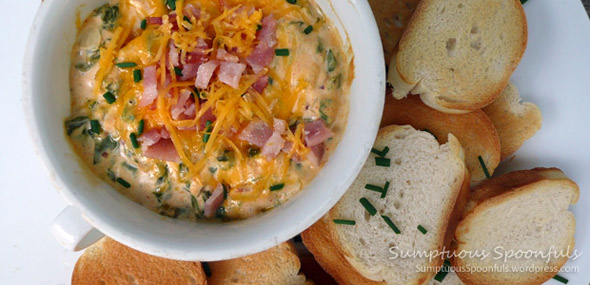 Bacon Cheddar Spinach Dip ~ from Sumptuous Spoonfuls #bacon #cheddar #spinach #dip