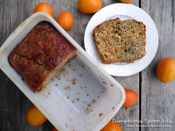 Cinnamon Spice Kumquat Nut Bread ~ Sumptuous Spoonfuls #kumquat #nut #quickbread #recipe