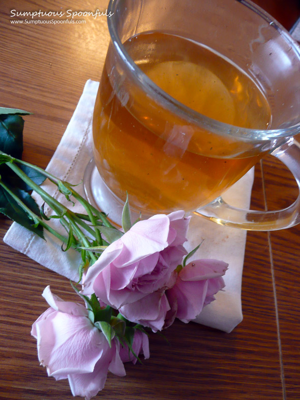 Hot Brandy Rose ~ A hot tea for bedtime from Sumptuous Spoonfuls