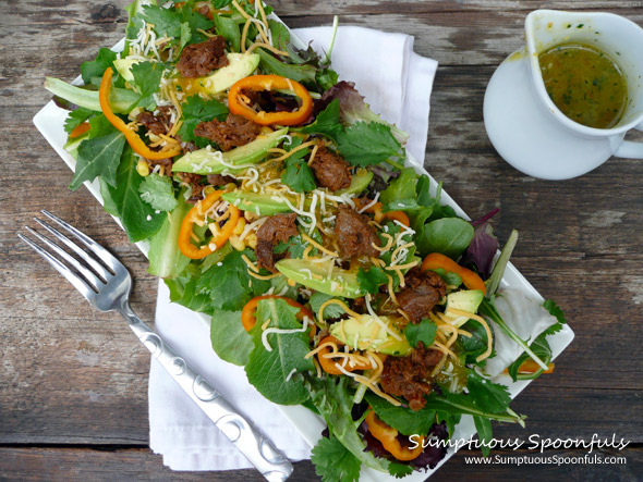 BBQ Beef, Avocado & Sweet Pepper Salad