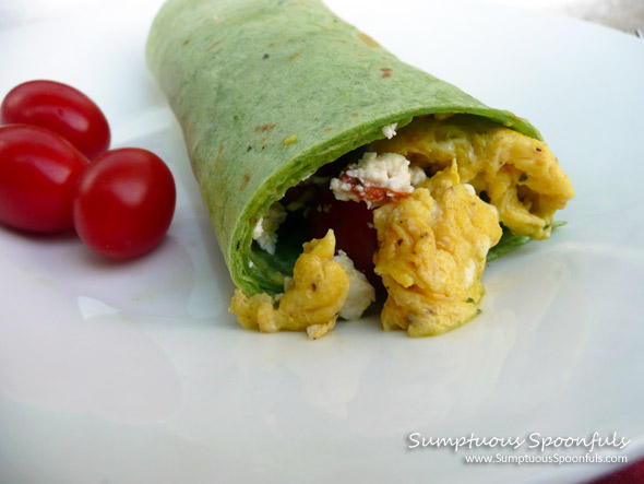 Tomato, Egg & Cilantro Pesto Breakfast Wrap