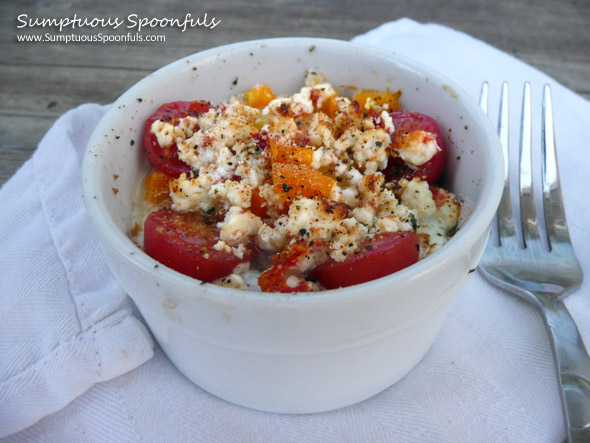 Tomato Feta Baked Egg Ramekins ~ Sumptuous Spoonfuls #baked #egg #recipe