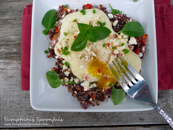 Savory Onion Pepper Feta Breakfast Quinoa