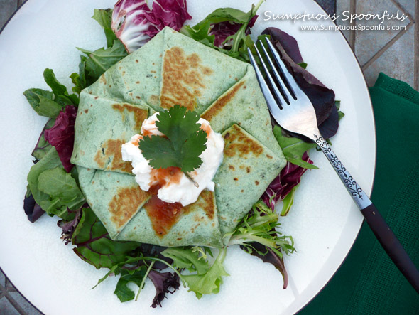 Triple Green Crunchwrap Supreme ~ Sumptuous Spoonfuls #crunchwrap #recipe